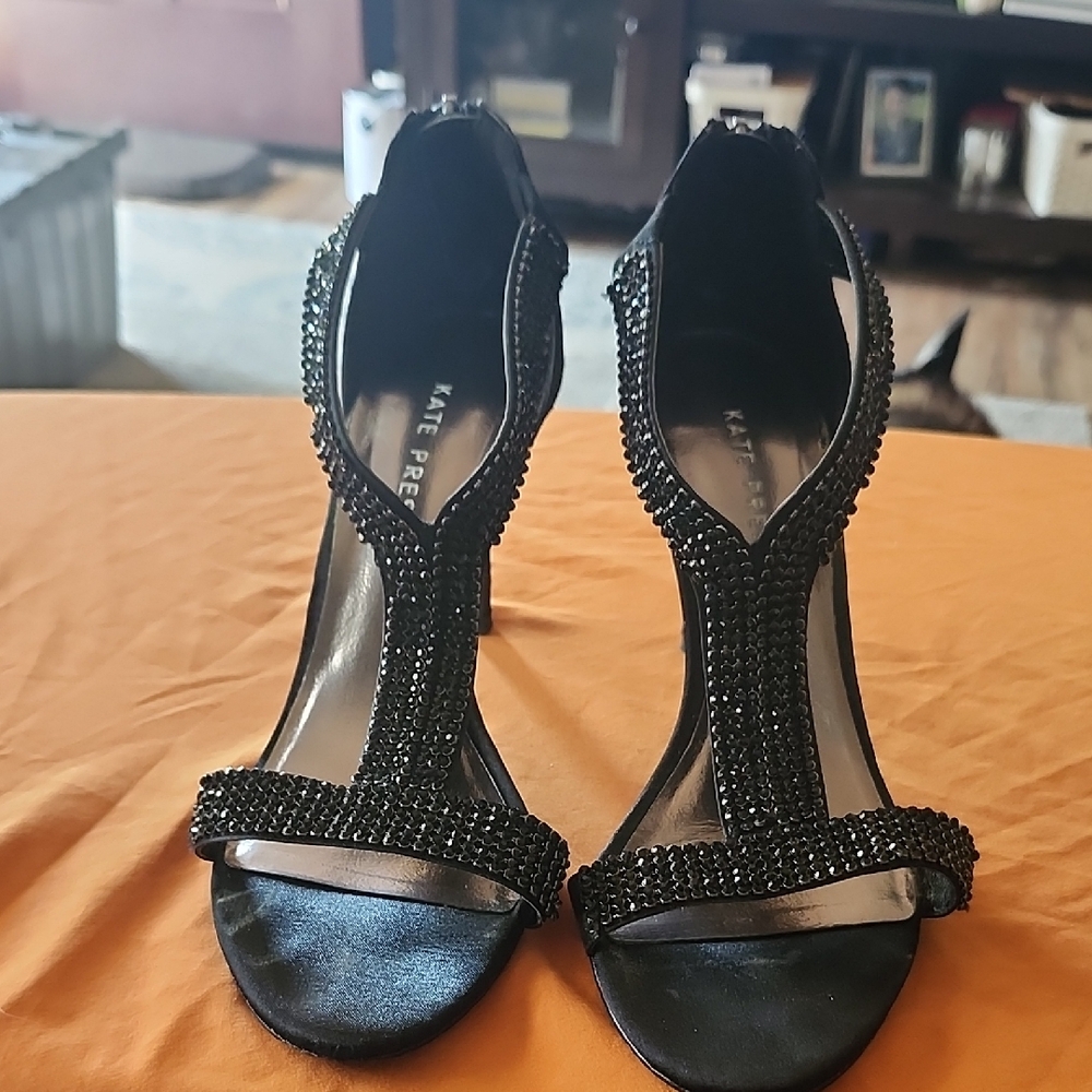 Kate Preston Black Embellished Heels